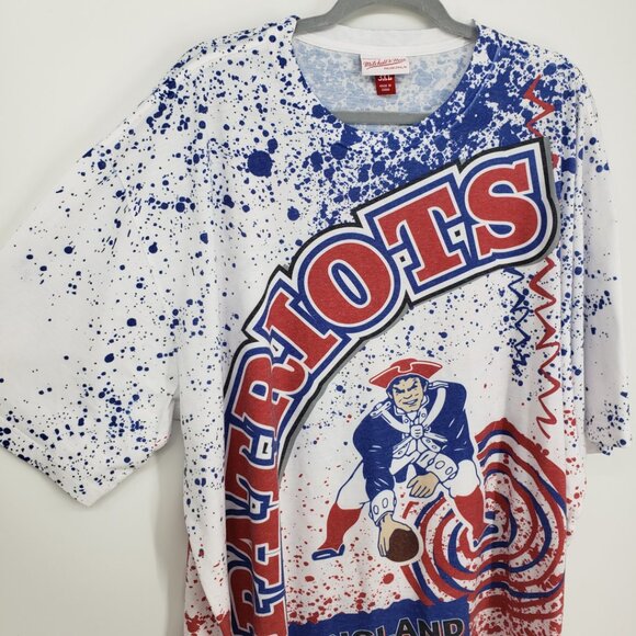Mitchell & Ness Retro New England Patriots T Shirt 3XL NFL Team Burst Sublimated - Picture 5 of 9